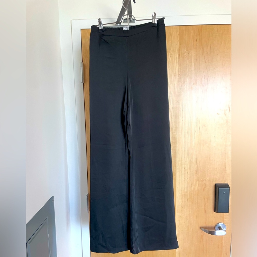 Cotton on black satin trousers